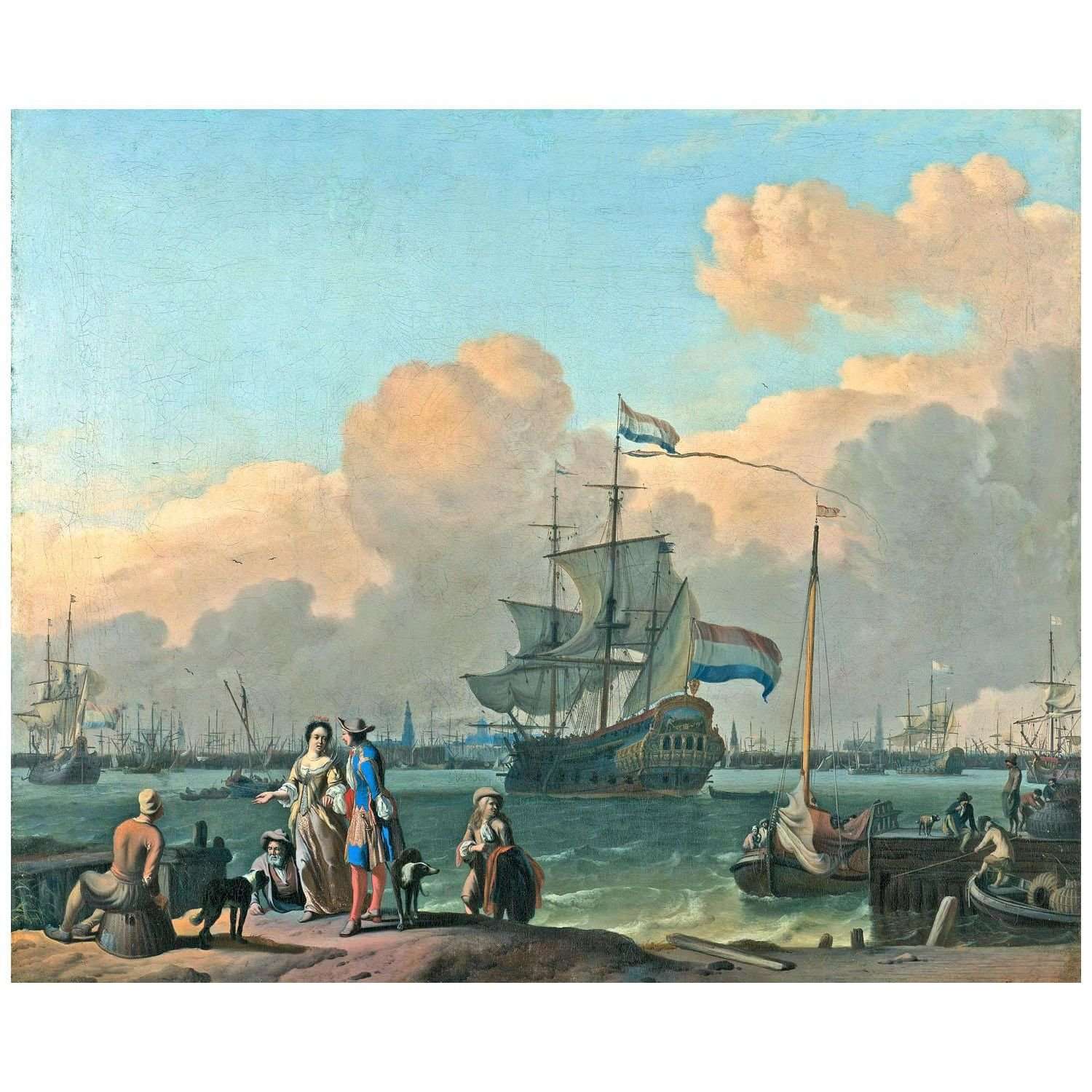  Ludolf Backhuysen. Port of Amsterdam, with the Frigate De Ploeg. 1685. Amsterdam Museum