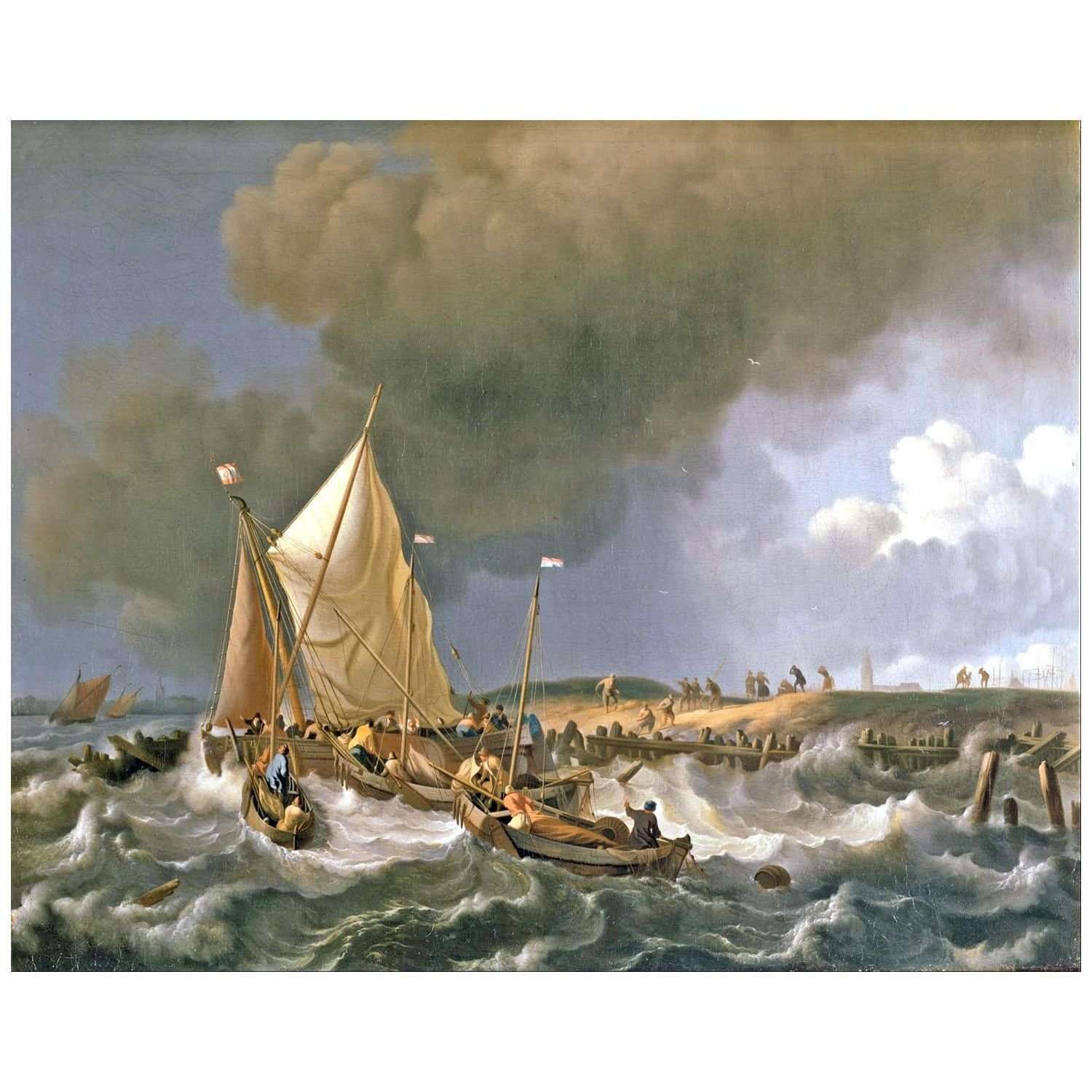  Ludolf Backhuysen. Boats in the Storm. 1696. Dulwich Picture Gallery London