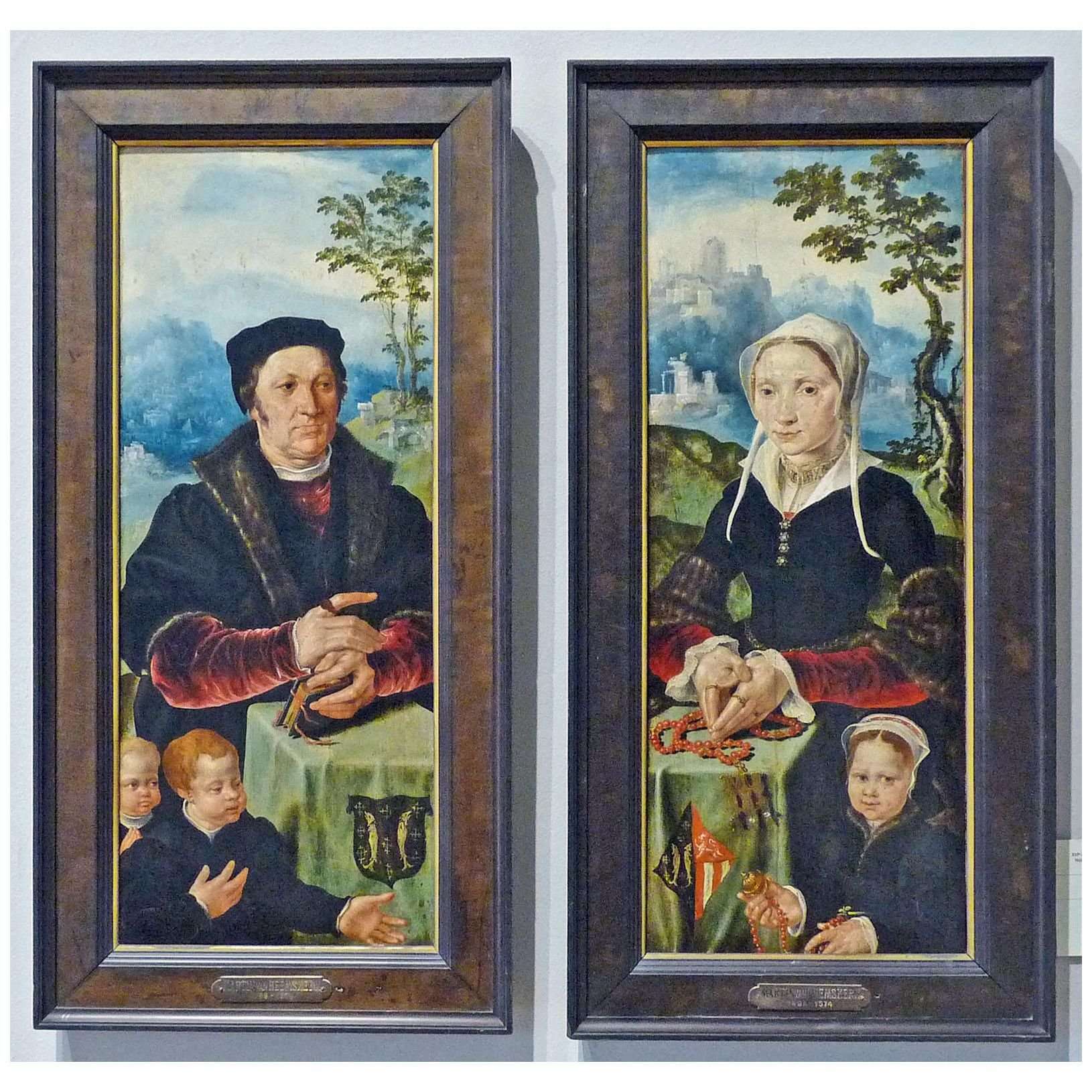  Maarten van Heemskerck. Donors portraits. Diptych. 1560. Palais Rohan MBA Strasbourg
