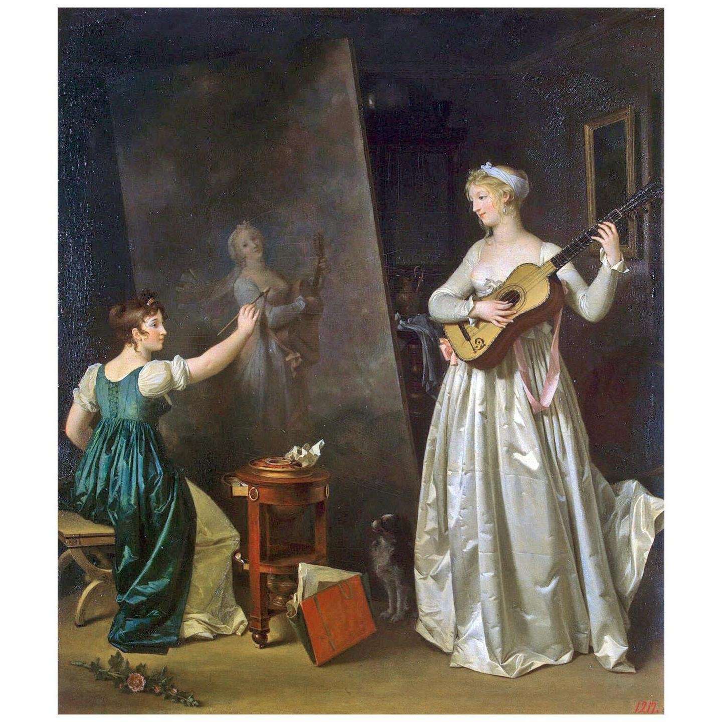  Marguerite Gerard. Artiste peint le portrait dun musician. 1790. Musee de LErmitage