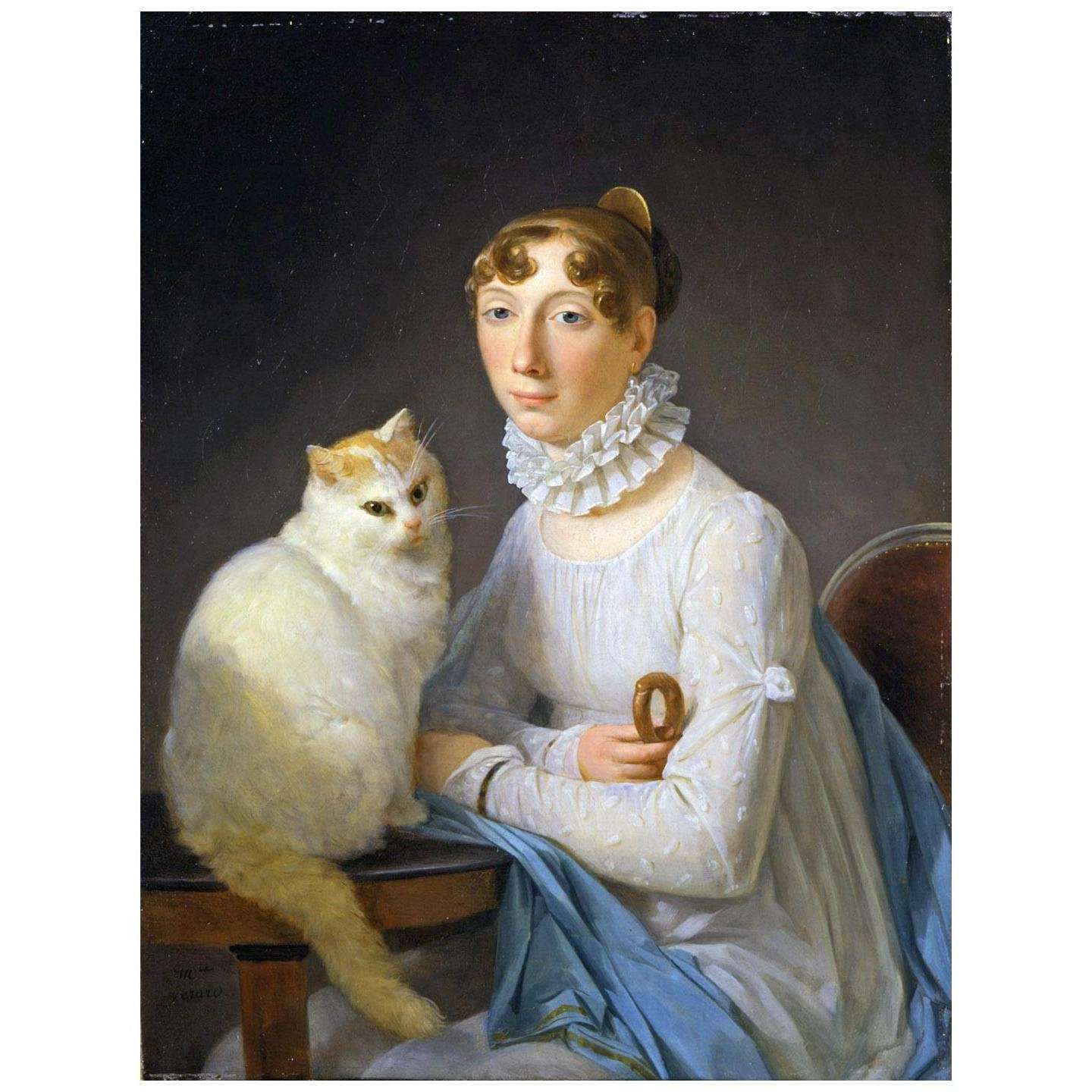  Marguerite Gerard. La dame avec son chat. 1805. Collection privee