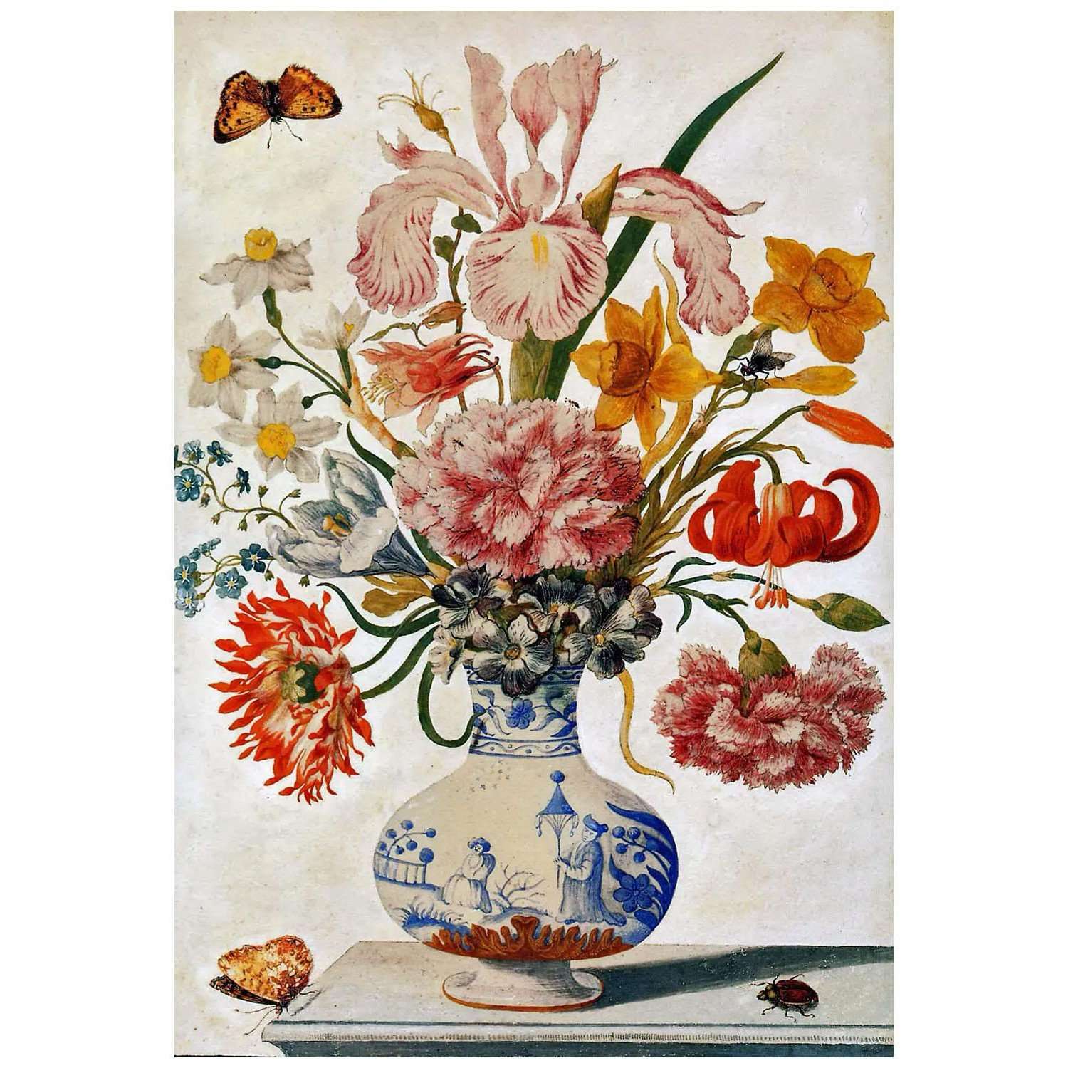  Maria Sibylla Merian. Neue Blumenbuch. Blumenvase. 1675. Saxon Universitat Dresden