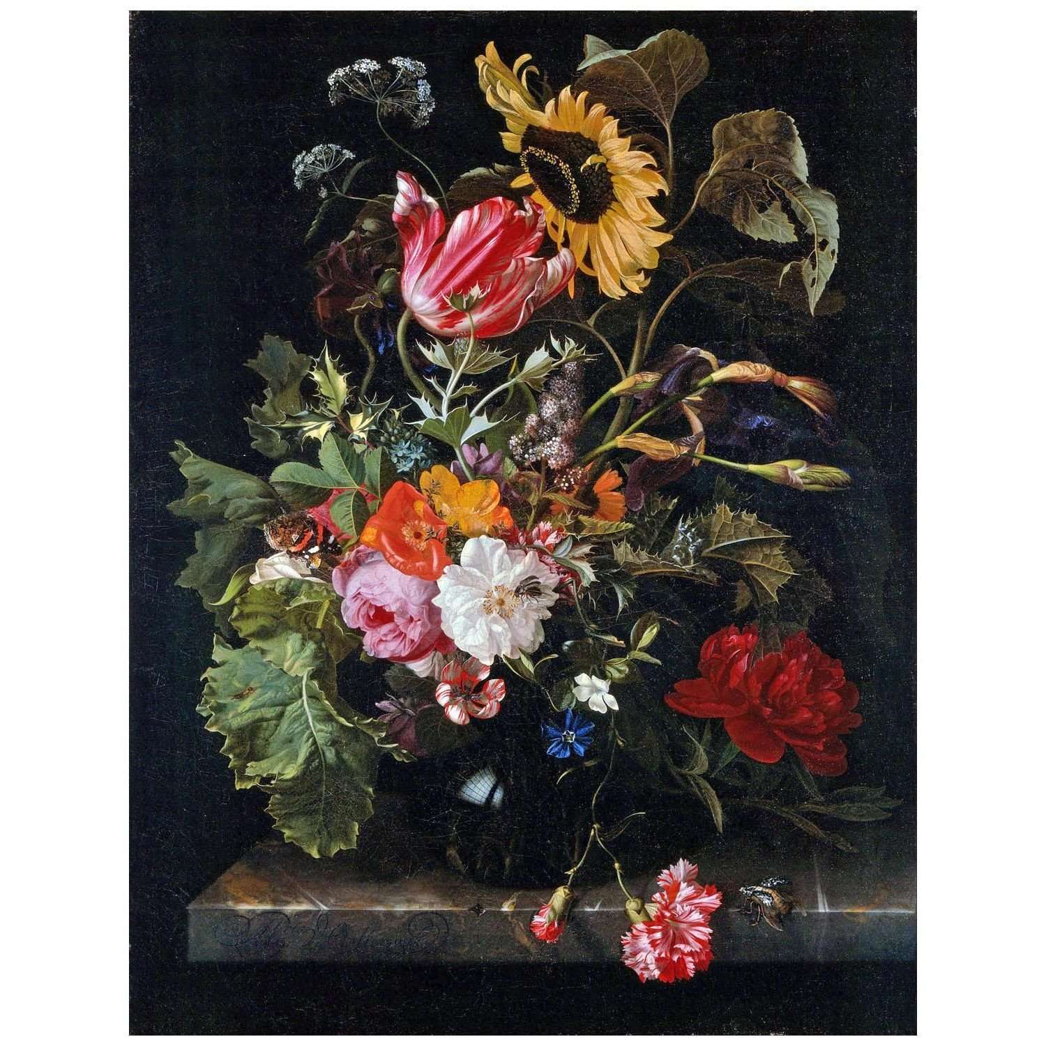  Maria van Oosterwijck. Bouquet of Flowers in a Vase. 1670. Denver Art Museum