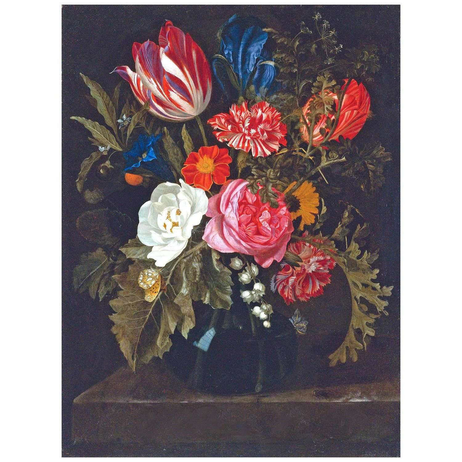  Maria van Oosterwijck. Flowers in a vase on a marble ledge. 1680. NIAH Amsterdam