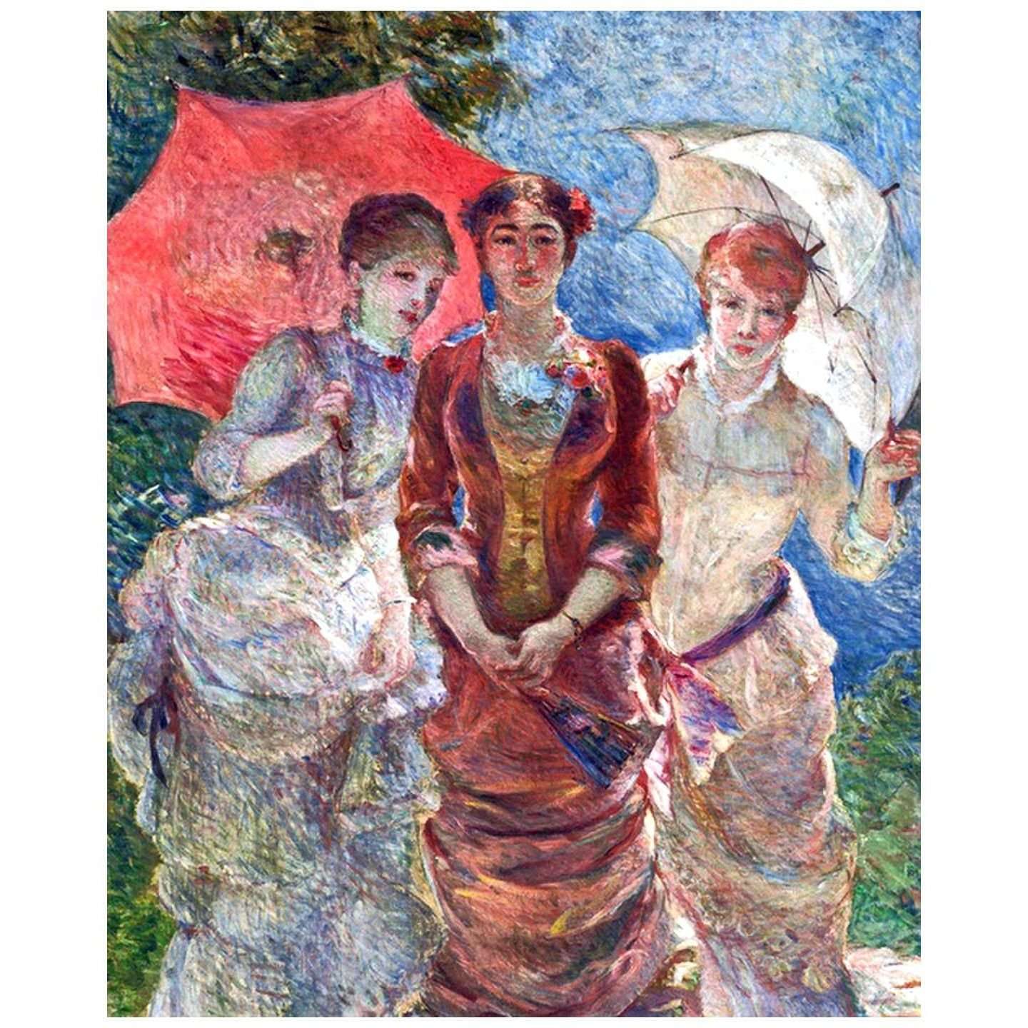  Marie Bracquemond. Trois femmes aux ombrelles. 1880. Musee dOrsay