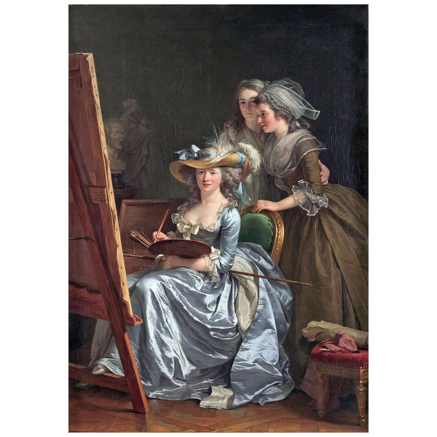  Adelaide Labille-Guiard. Autoportrait avec deux eleves. 1785. Metropolitan Museum NY