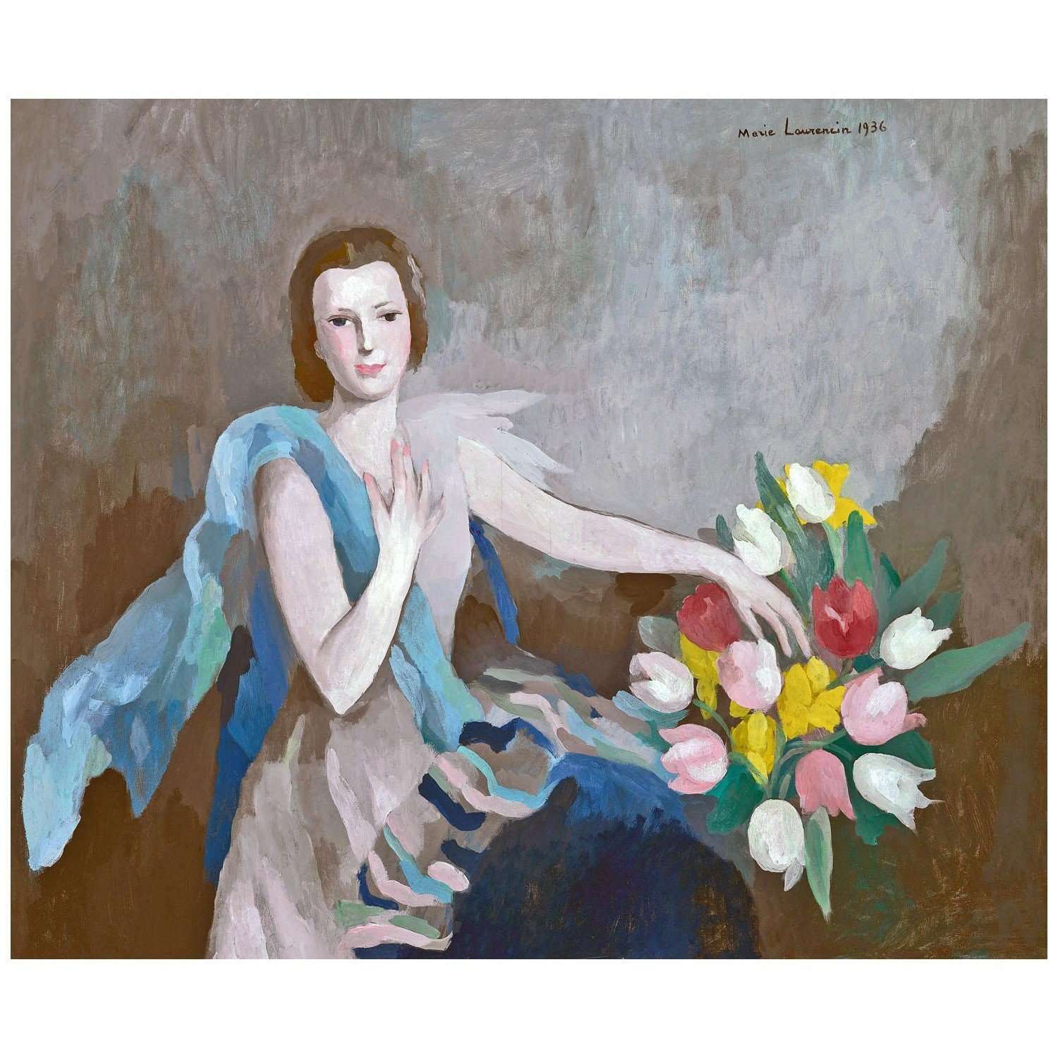  Marie Laurencin. Femme avec tulips. 1936. Collection privee