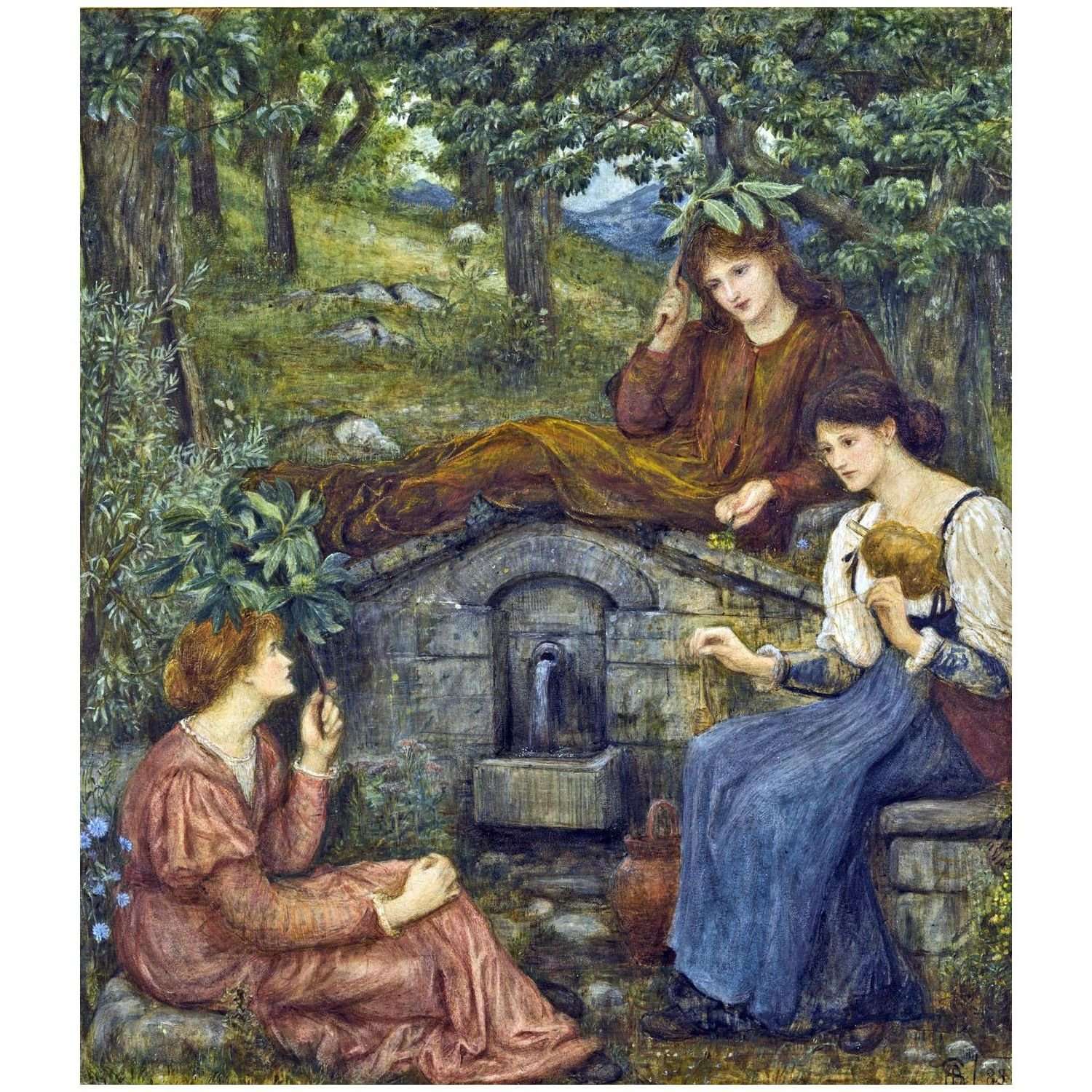  Marie Spartali. By a Clear Well with a Little Field. 1883. Private collection