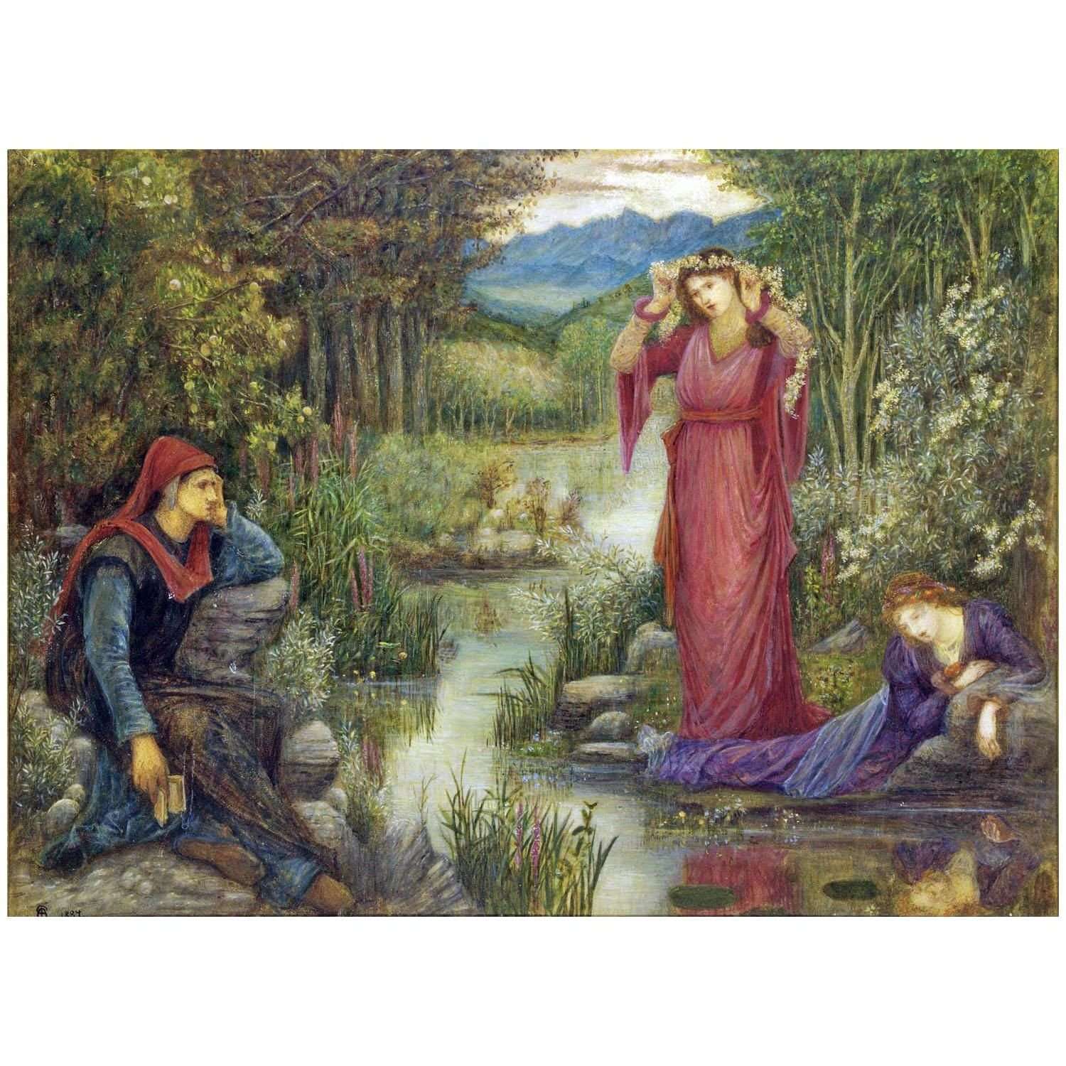  Marie Spartali. Dante's Vision of Leah and Rachel. 1887. Private collection