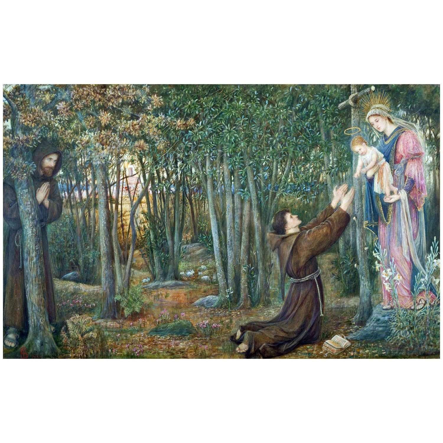  Marie Spartali. How the Virgin Came to Brother Conrad. 1892. UK National Trust London