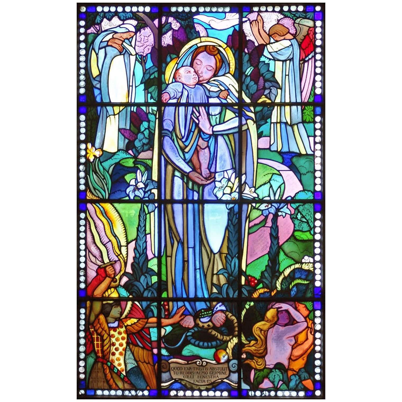  Maurice Denis. La Vierge au baiser, vitrail de la chapelle du Prieur?.1919