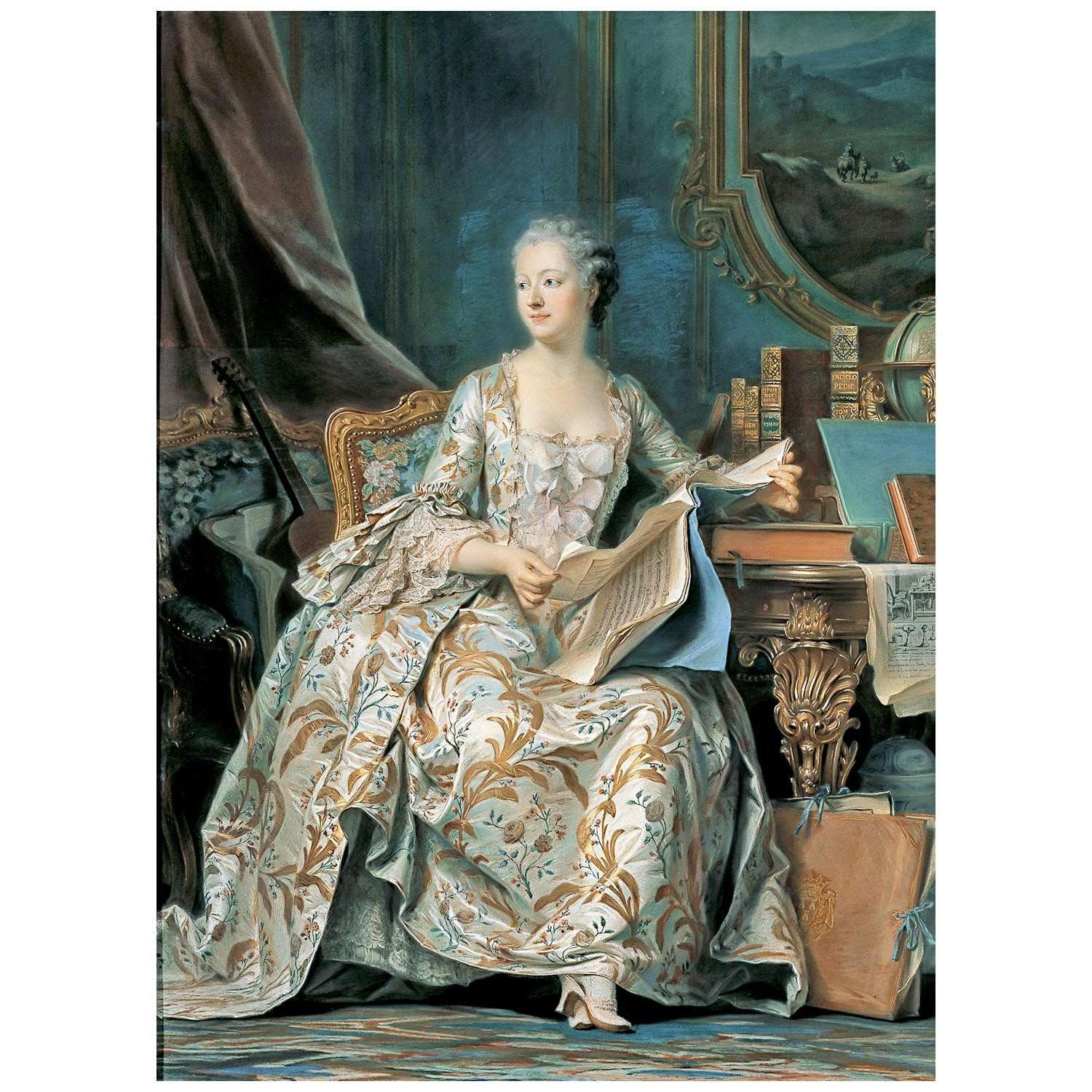    Maurice-Quentin de La Tour. Marquise de Pompadour. 1752. Musee du Louvre