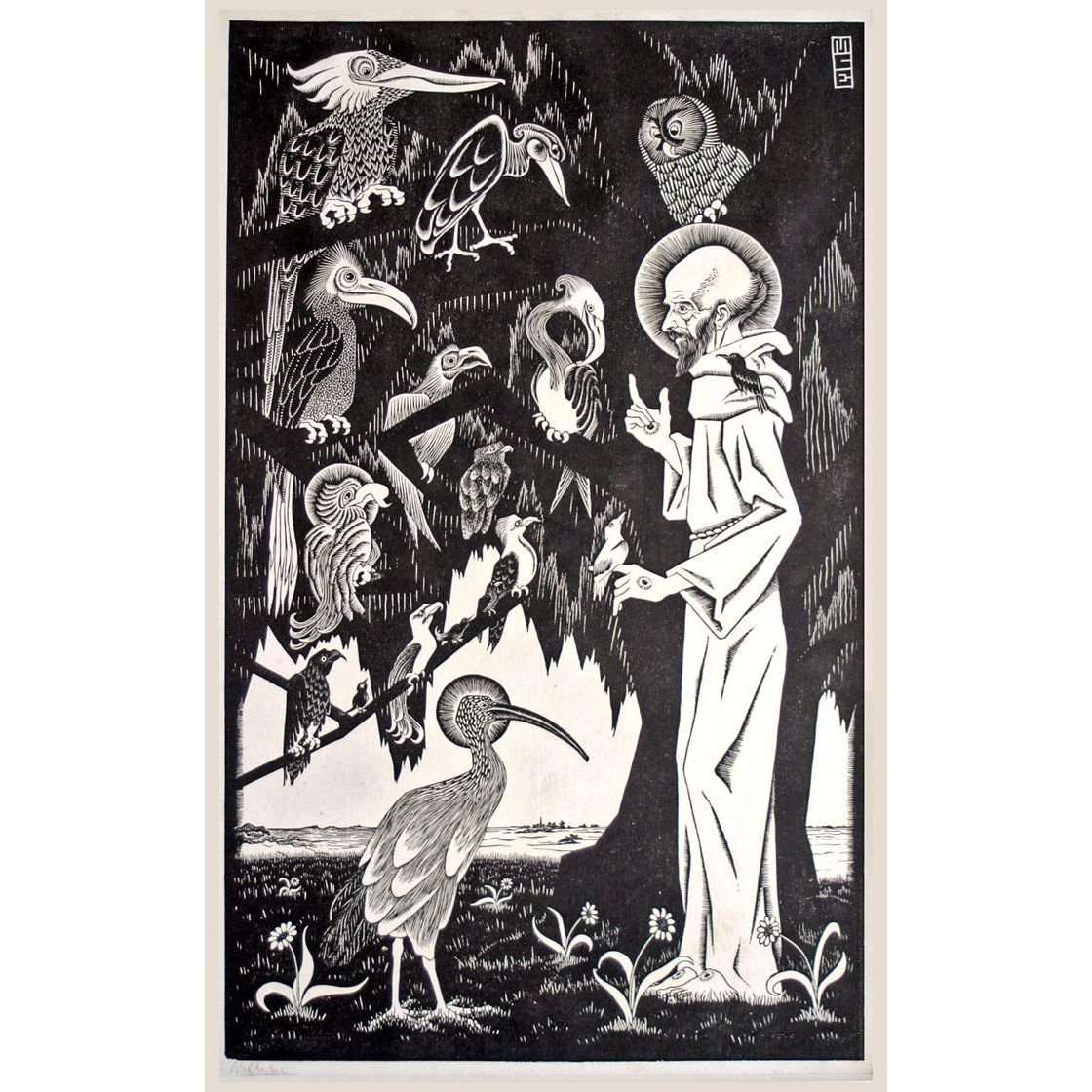  Maurits Cornelis Escher. St. Francis. 1922