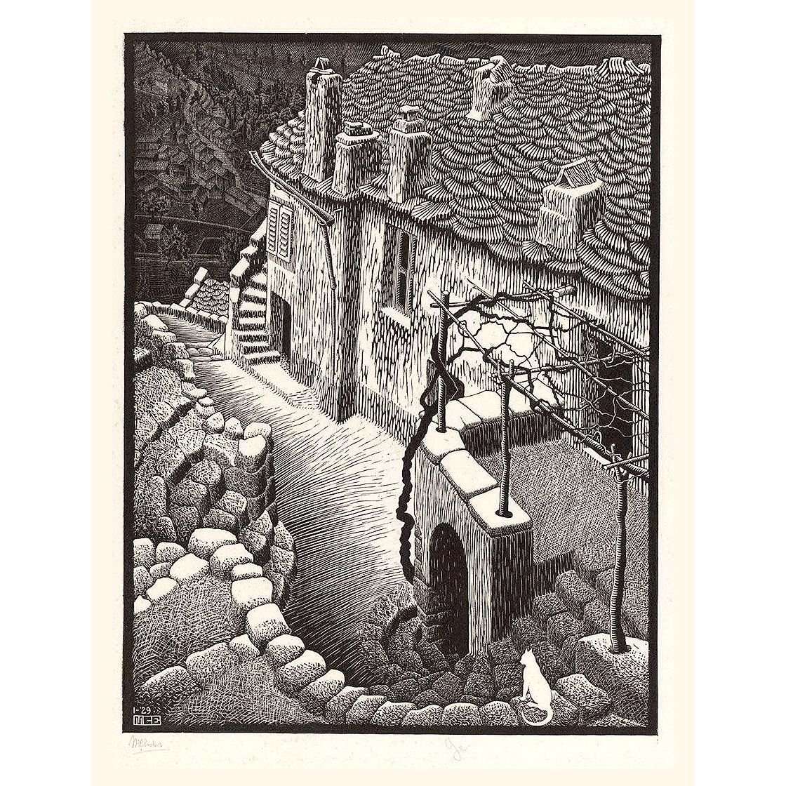 Maurits Cornelis Escher. Corte, Corsica. 1929