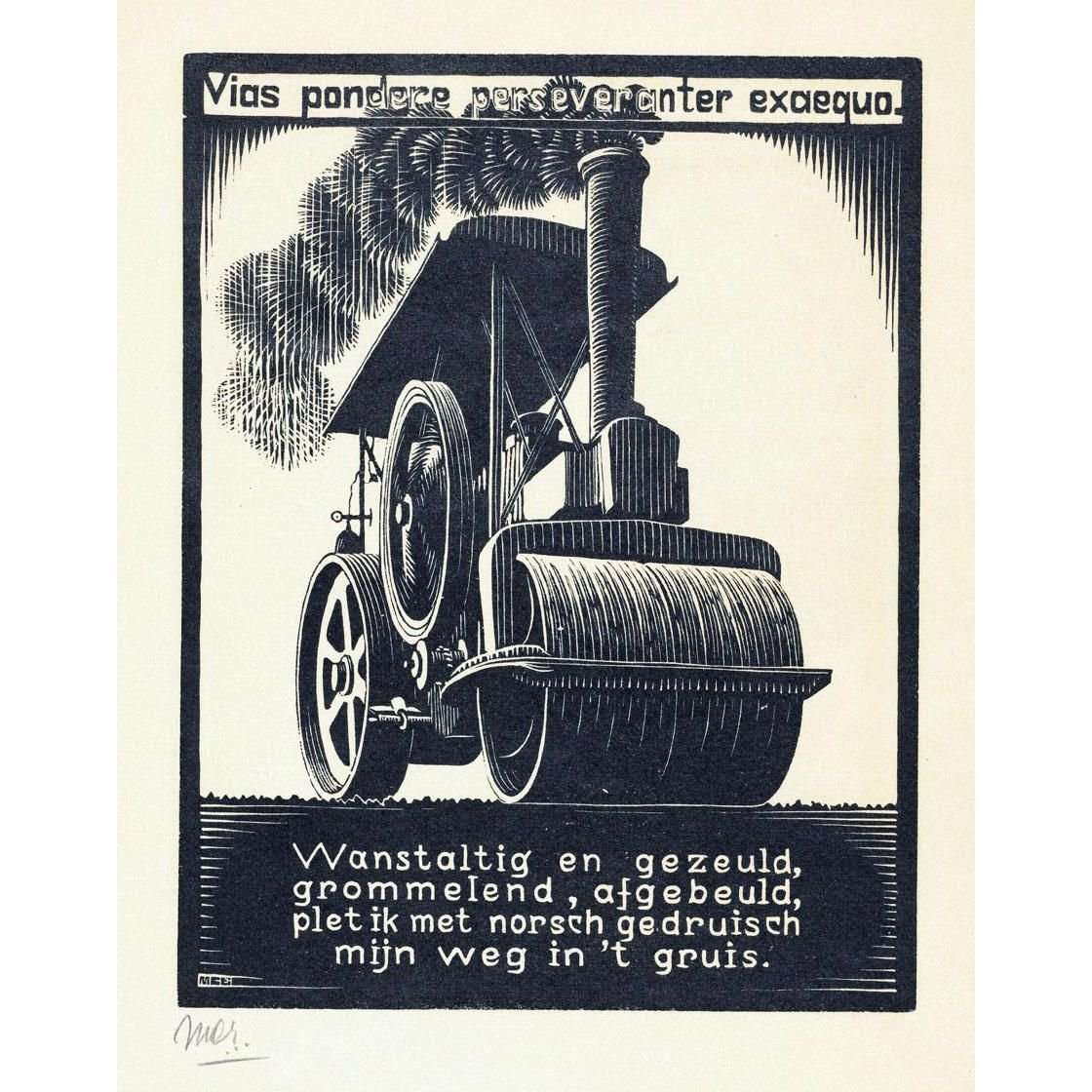  Maurits Cornelis Escher. Steamroller. Poster. 1930