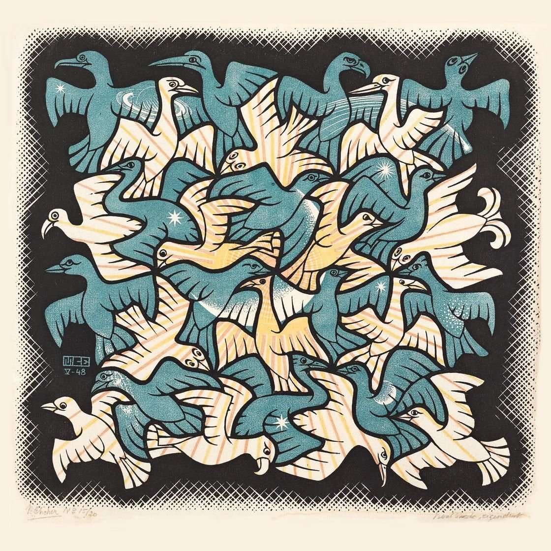  Maurits Cornelis Escher. Sun and Moon. 1948
