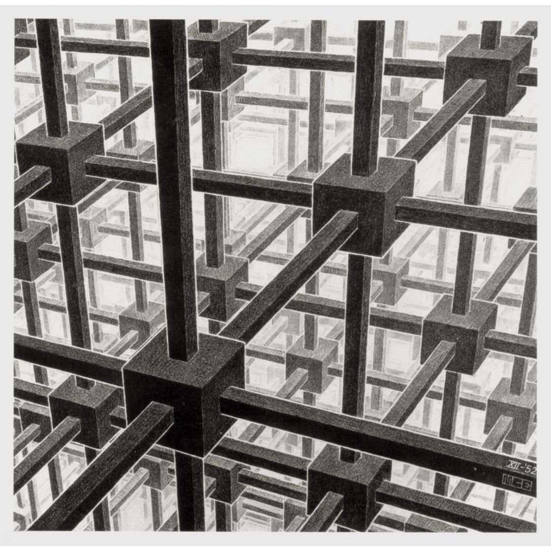  Maurits Cornelis Escher. Cubist Space Division. 1952