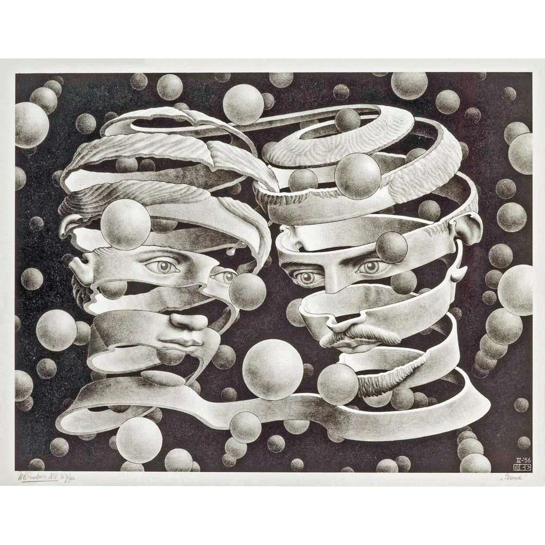  Maurits Cornelis Escher. Bond of Union. 1956