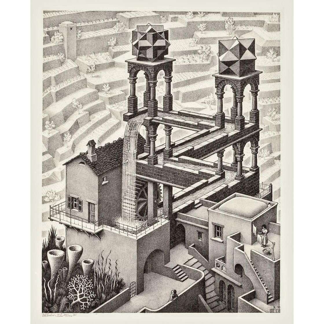  Maurits Cornelis Escher. Waterfall. 1961