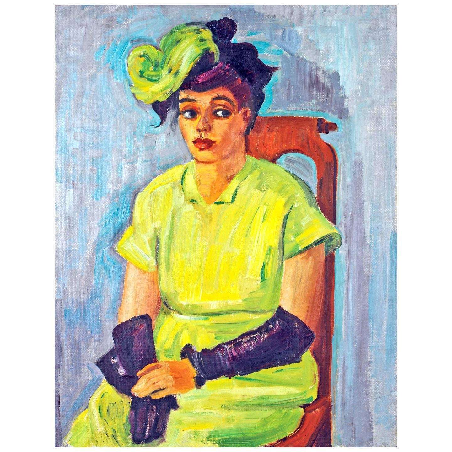  Max Pechstein. Bildnis Freda Wermel in gelbem Kost?m. 1946. Privatesammlung