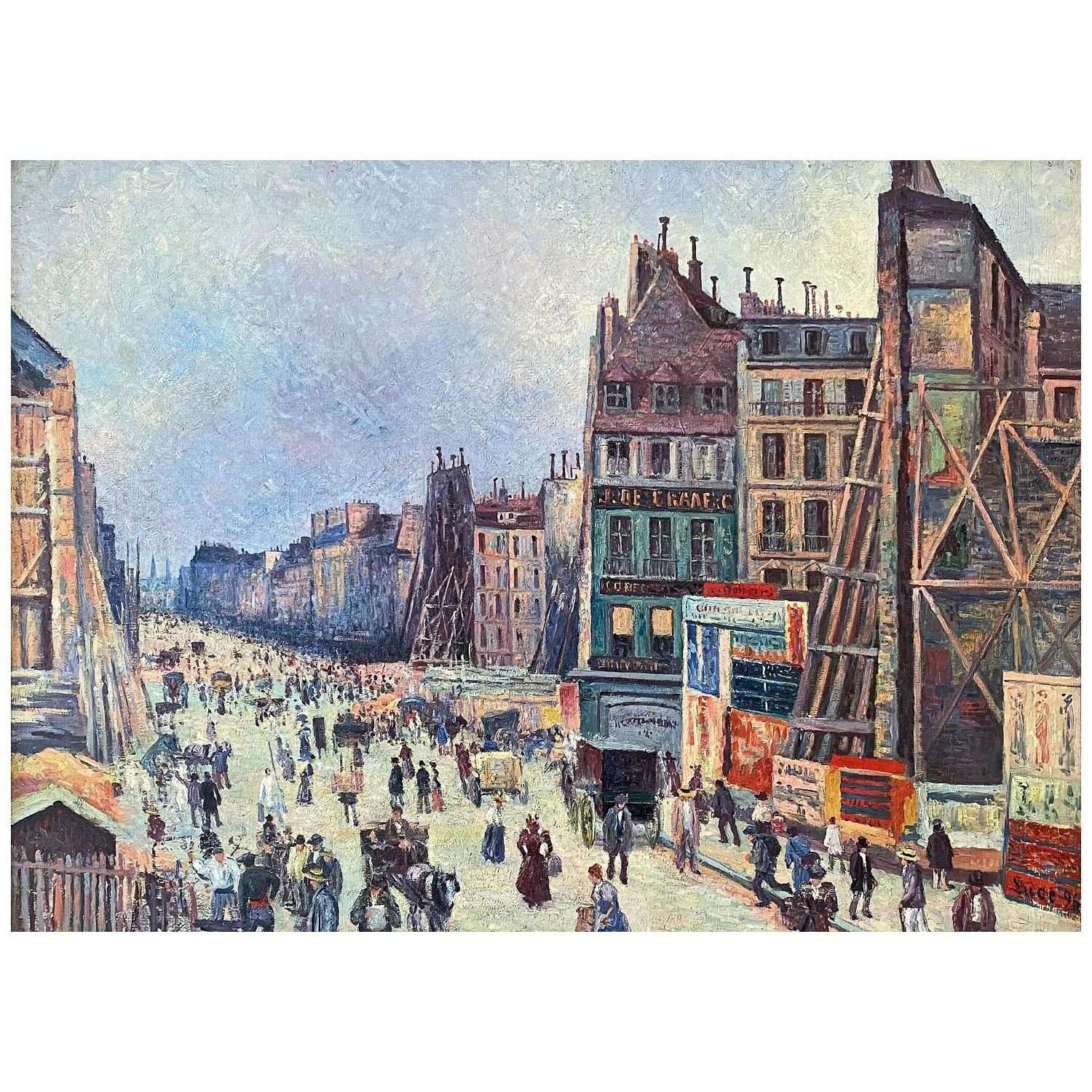  Maximilien Luce. Le percement de la rue R?aumur.1896. Mus?e d'art de Pully