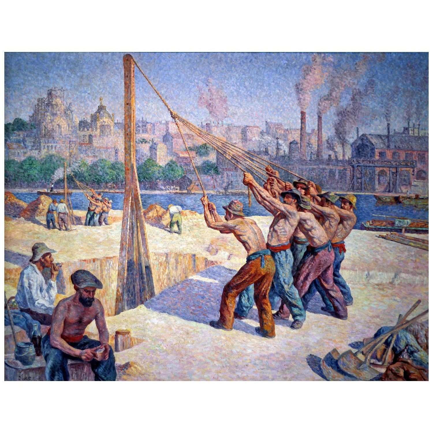  Maximilien Luce. Les Batteurs de pieux. 1902. Mus?e d'Orsay Paris