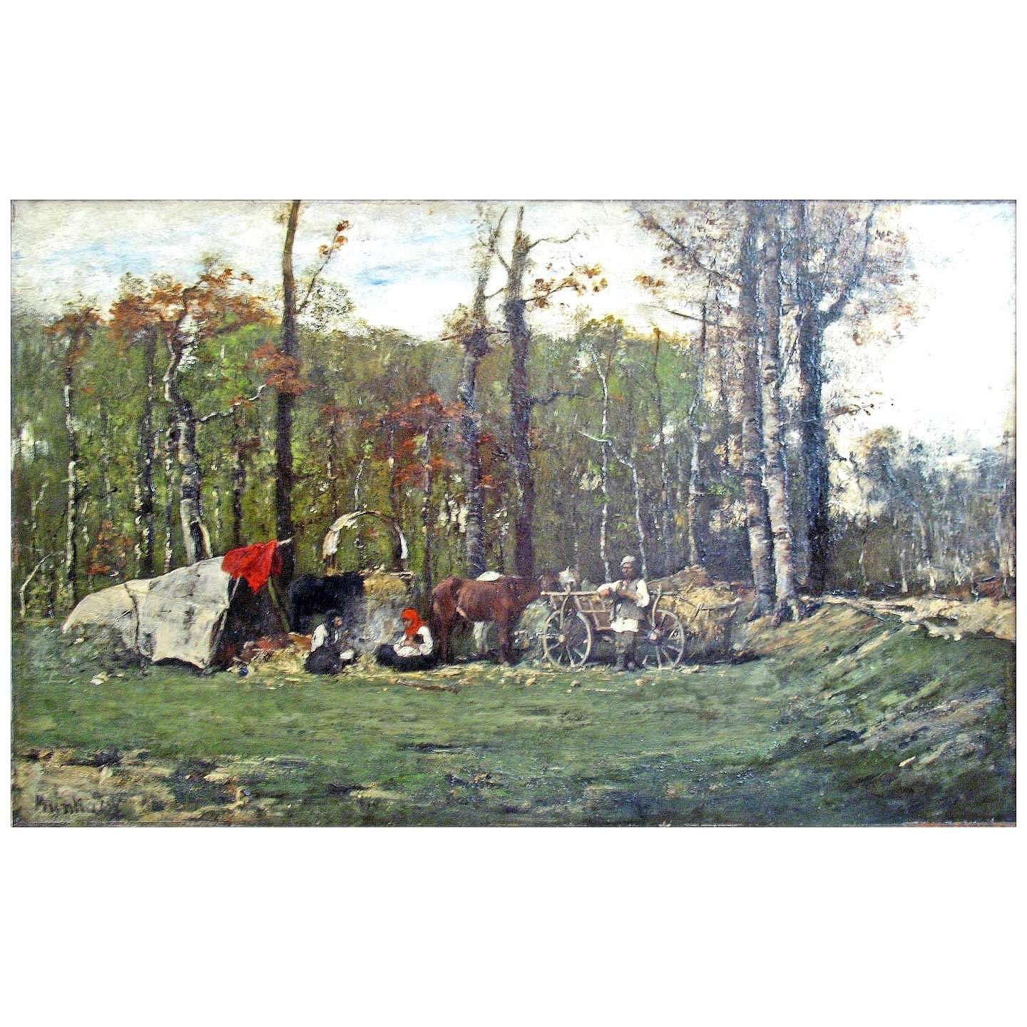  Munkacsy Mihaly. Gypsy Camp. 1873. Gemaldegalerie Berlin