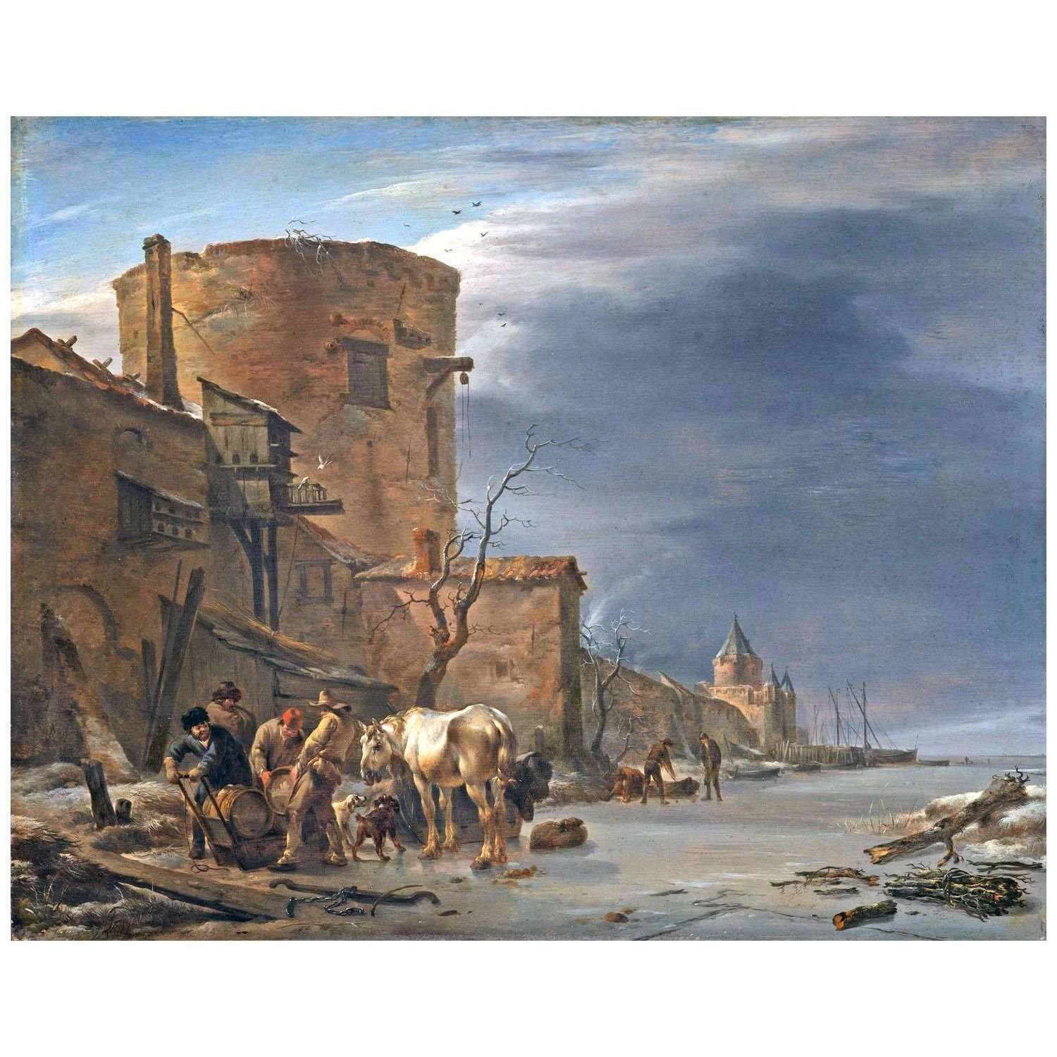   Nicolaes Berchem. Stadswal van Haarlem in de winter. 1647. Frans Hals Museum Haarlem