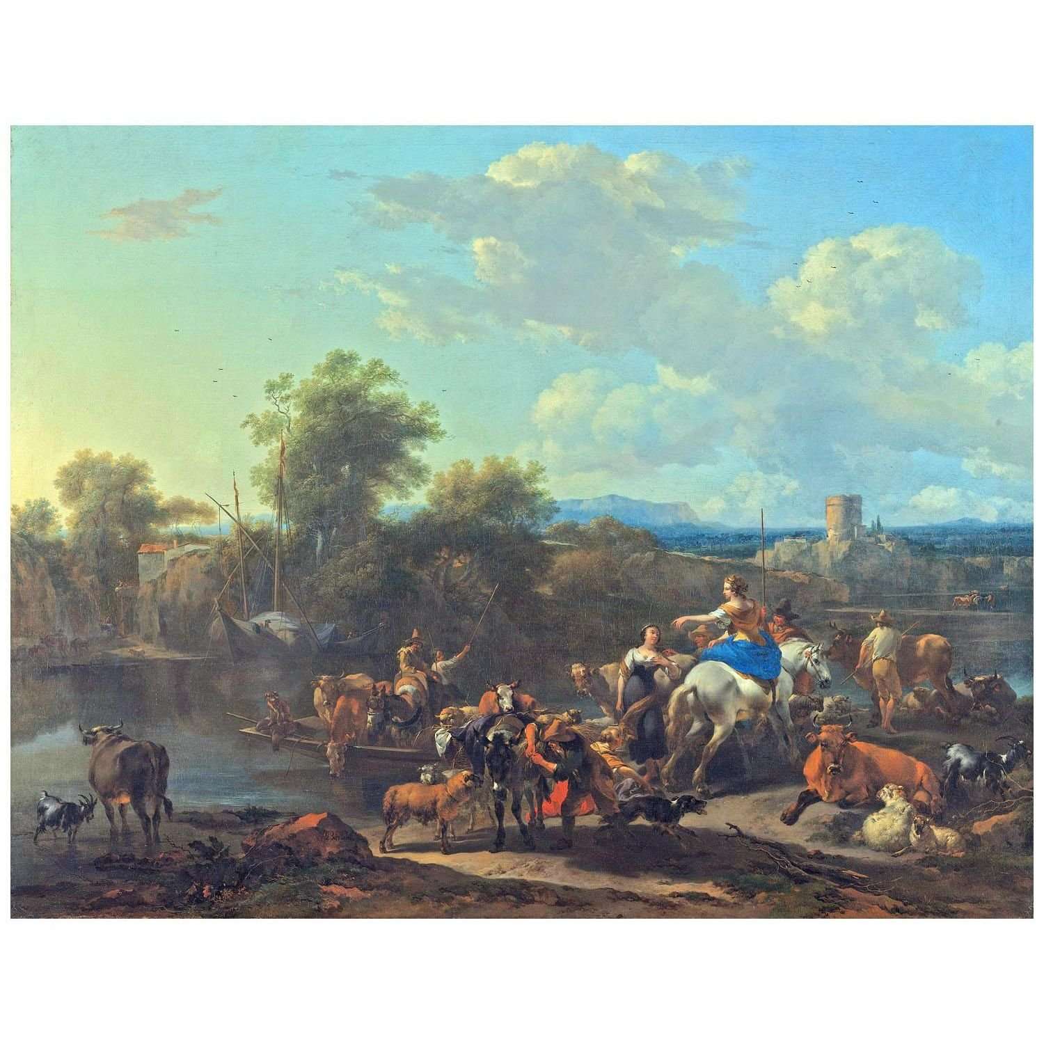   Nicolaes Berchem. Het ponteveer. 1655. Rijksmuseum Amsterdam