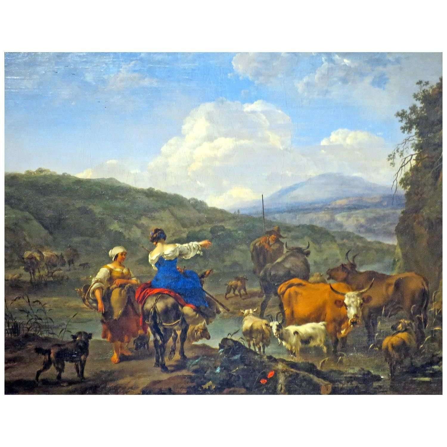   Nicolaes Berchem. Vee op waterplaats. 1659. Pushkin Museum