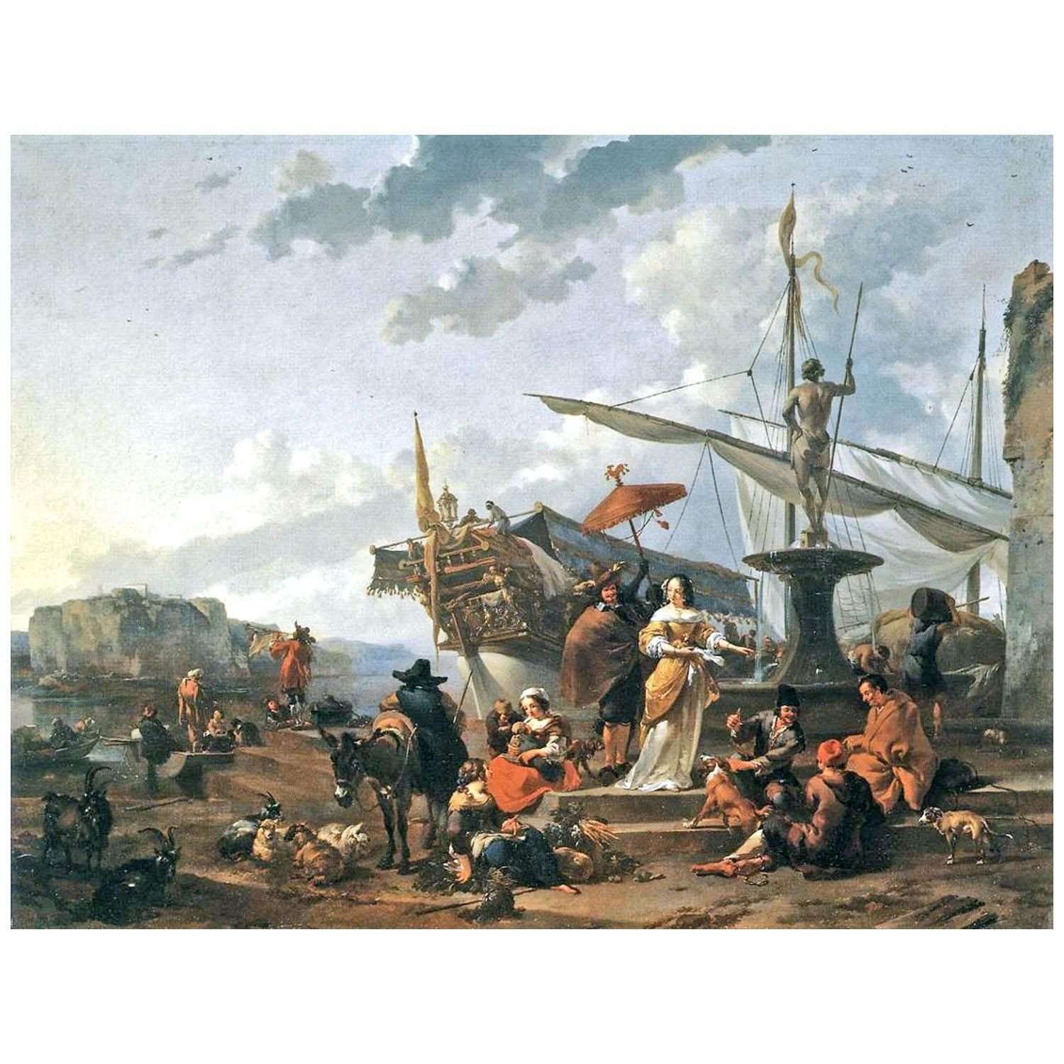   Nicolaes Berchem. Een zuidelijke havenscene. 1659. Wallace Collection London