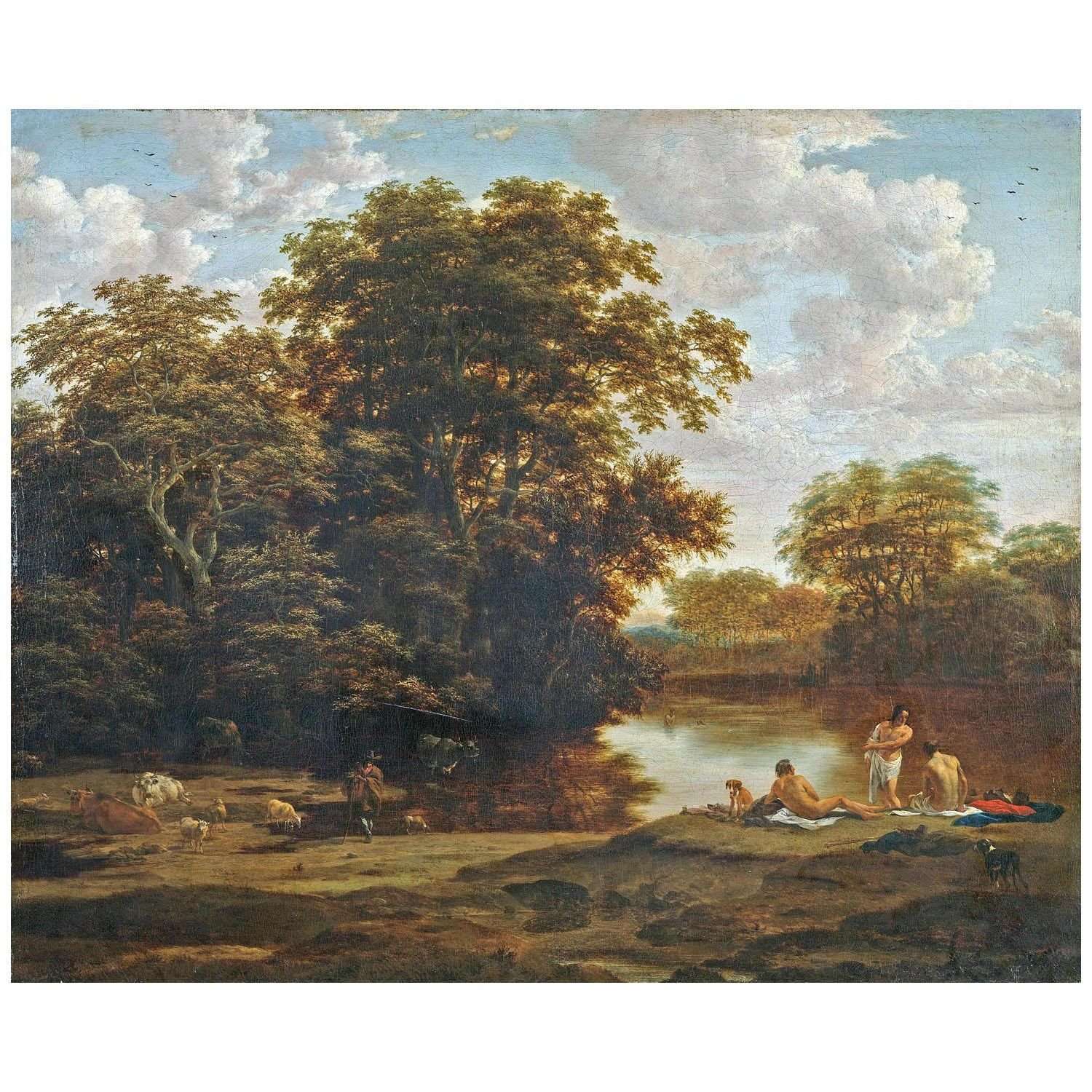   Nicolaes Berchem. Boslandschap met baders. 1669. Museum Arnhem