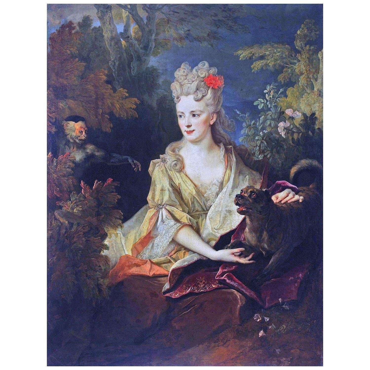  Nicolas de Largilliere. Dame avec chien et singe. 1700. MNW Warszawa