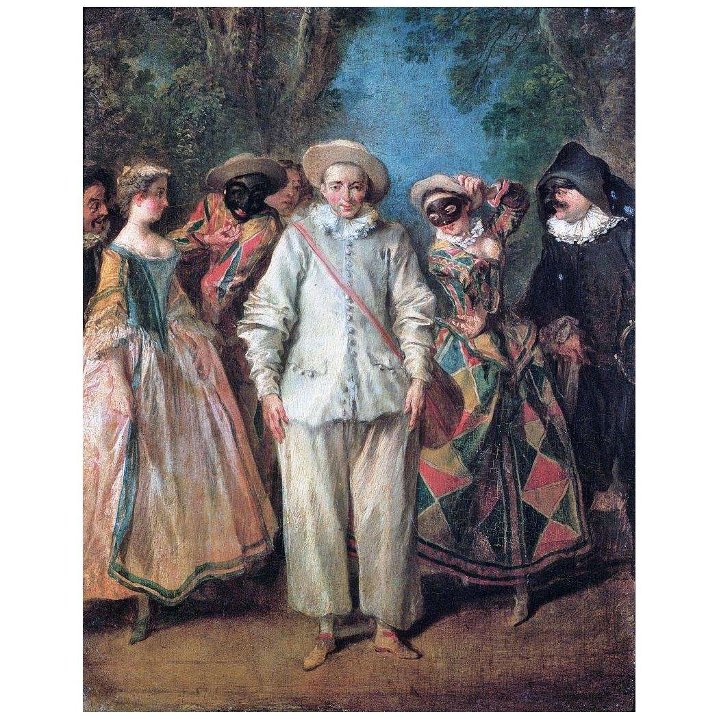  Nicolas Lancret. Les acteurs de la Comedie italienne. 1726. Louvre, Paris