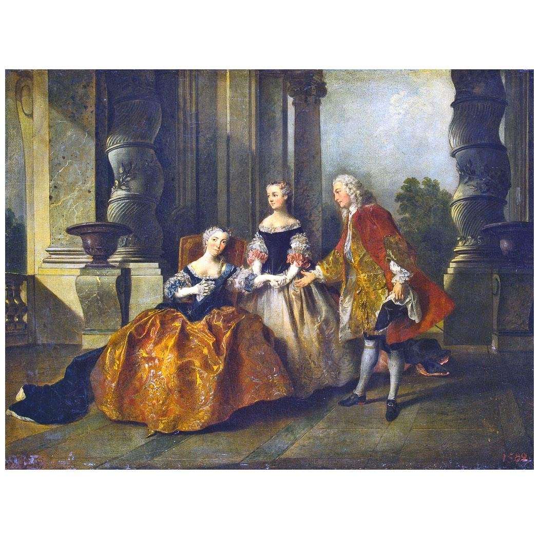  Nicolas Lancret. Une sc?ne de la trag?die Earl Essex. 1734. Hermitage, St-Petersburg