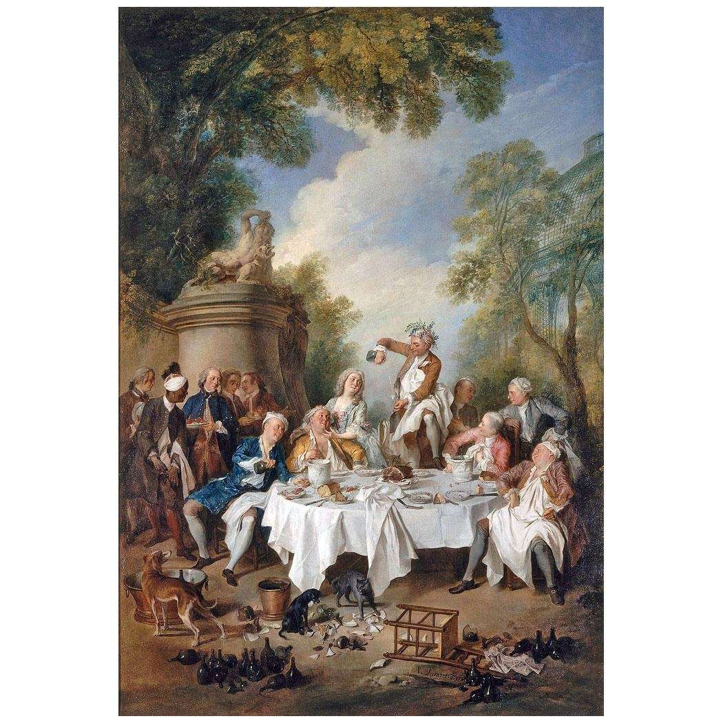 Nicolas Lancret. Le dejeuner de jambon. 1735. Musee Conde, Chantilly