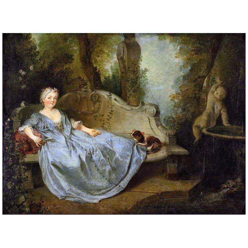  Nicolas Lancret. Portrait d'une dame dans le jardin. 1738-1740. Pushkin Museum, Moscow