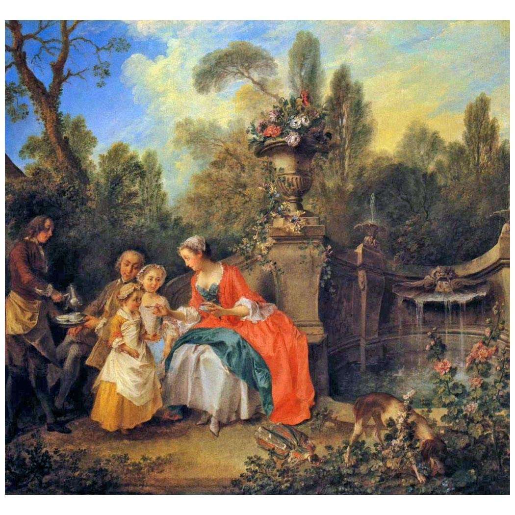  Nicolas Lancret. Caf? dans le jardin. 1742. National Gallery, London