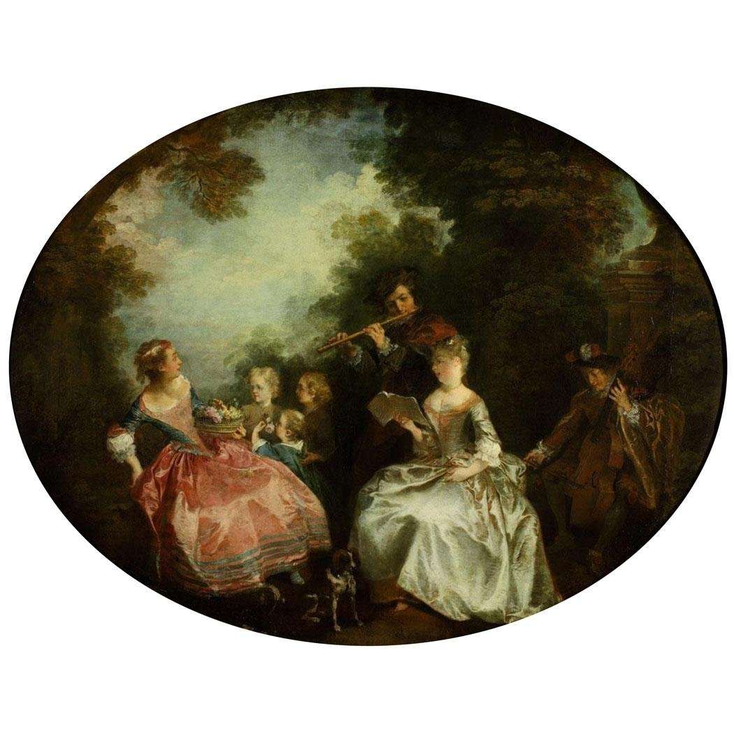  Nicolas Lancret. Concert au parc. 1720s. Pushkin Museum, Moscow