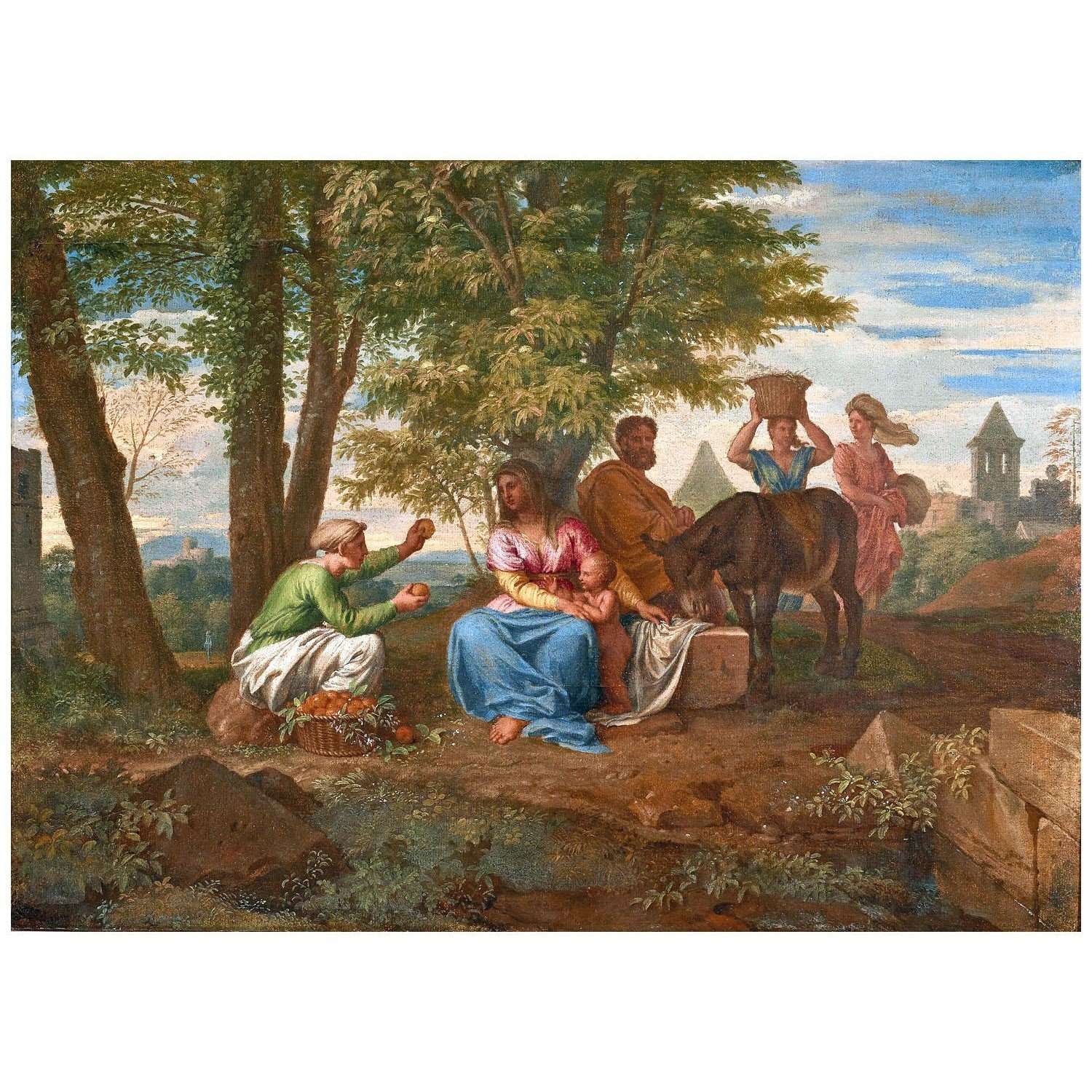  Nicolas Loir. Le Repos pendant la fuite en Egypte, 1670. Rennes, Mus?e des Beaux-Arts