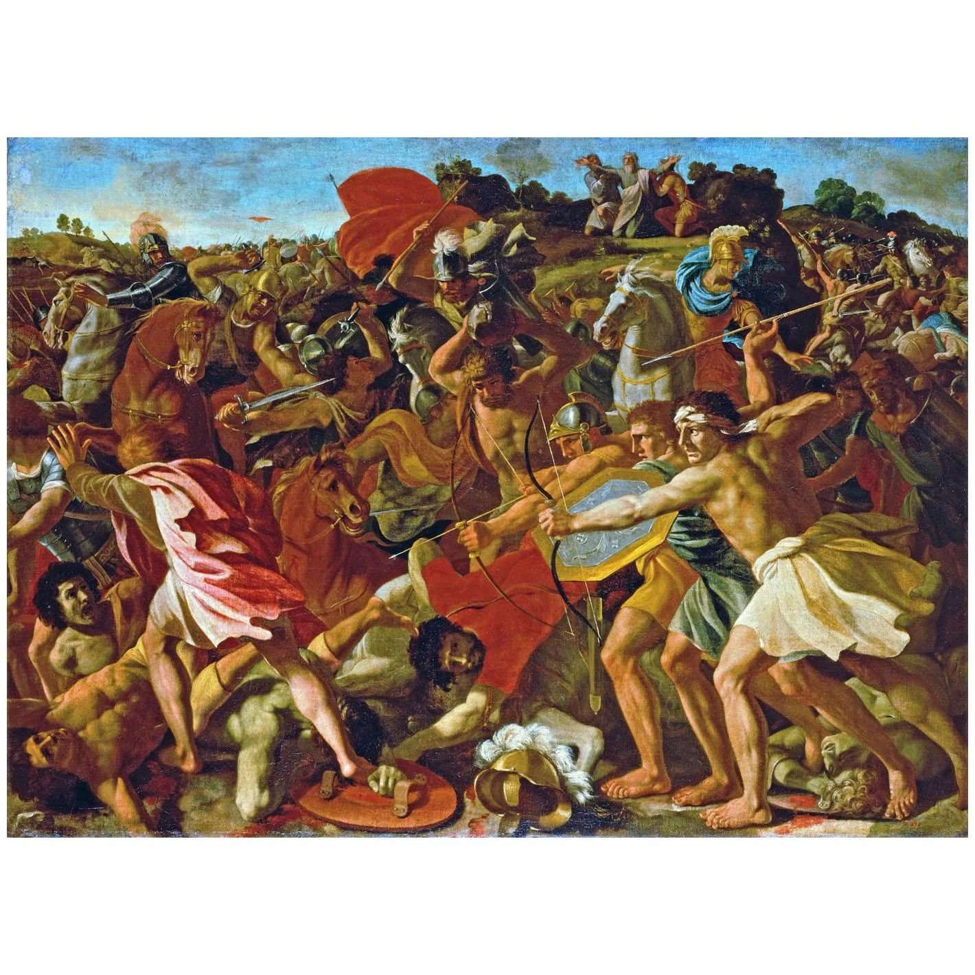  Nicolas Poussin. La Victoire de Josu? sur les Amorites. 1623. Hermitage Museum