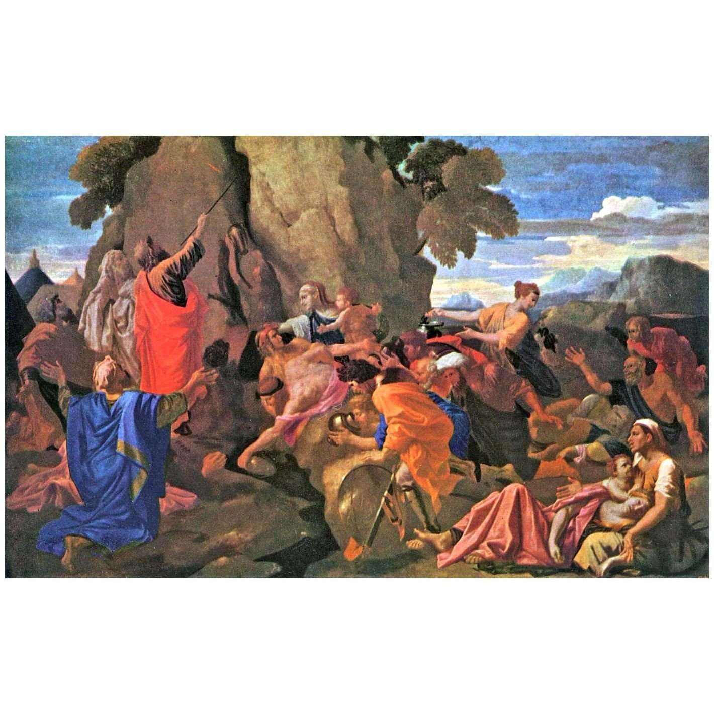  Nicolas Poussin. Mo?se frappant l'eau du rocher. 1649. Hermitage Museum