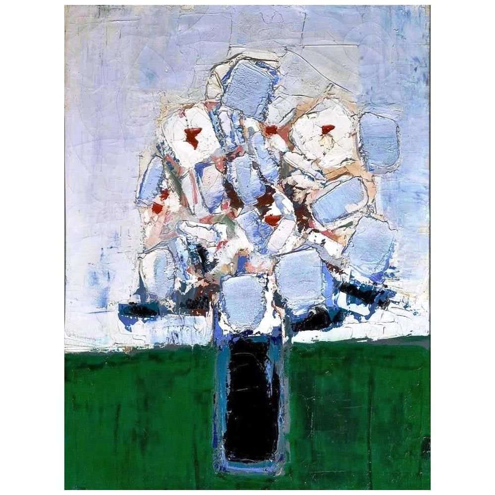   Nicolas de Stal. Fleurs dans un vase bleu. 1953. Private collection