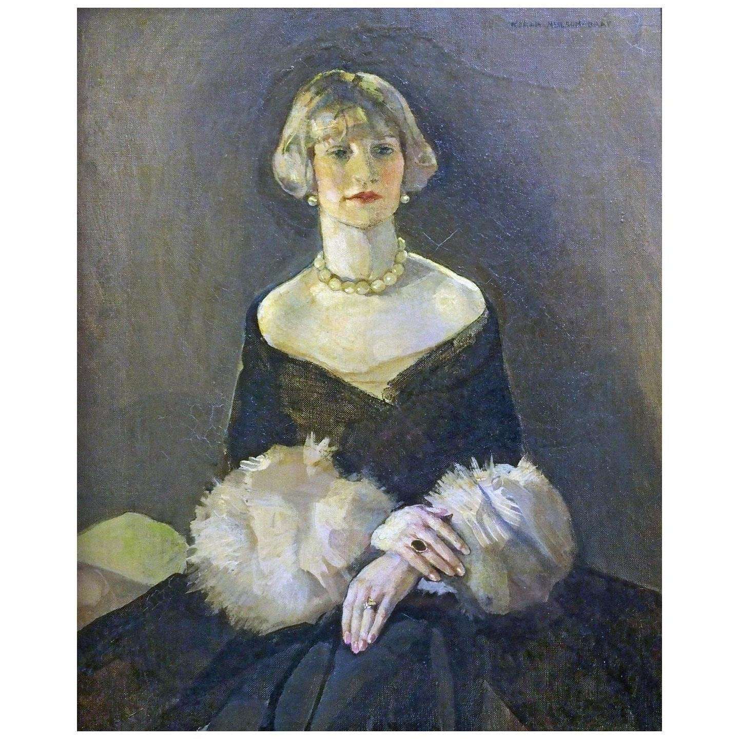  Norah Gray. Portrait Lady in Evening Dress. 1918. Private collection