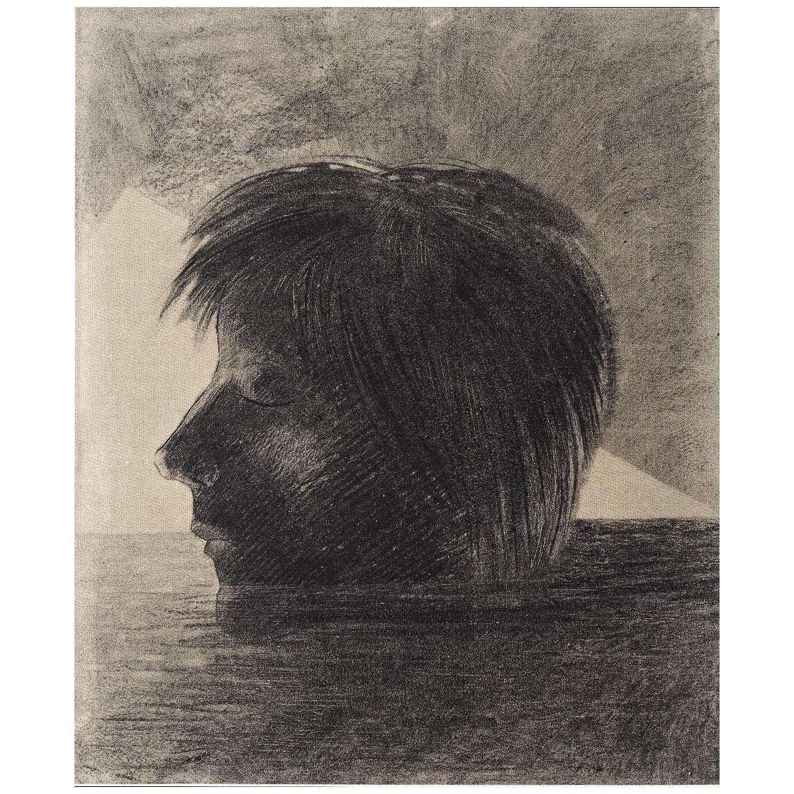  Odilon Redon. T?te d'Orph?e Flottant dans l'eau. 1881. Kroller-Muller Museum Otterlo