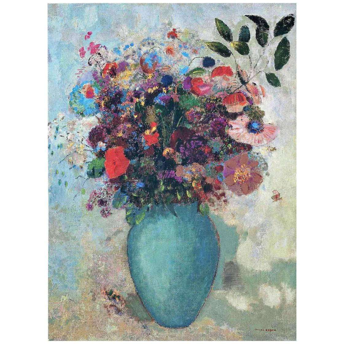  Odilon Redon. Flowers in a Turquoise Vase. 1912. Private collection