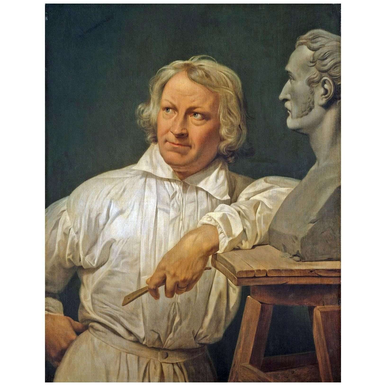  Horace Vernet. Thorvaldsen avec le buste d'Vernet. 1833. Metropolitan Museum NY