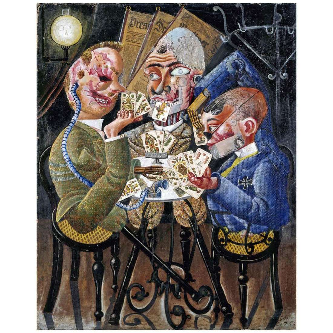  Otto Dix. Card Playing War Invalids. 1920. Staatsgalerie Stutgart
