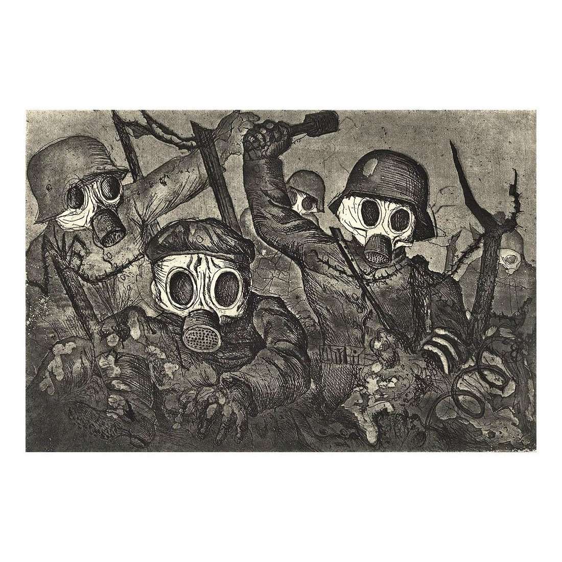  Otto Dix. Assault Troops Advance under Gas. 1924. Otto Dix Stiftung