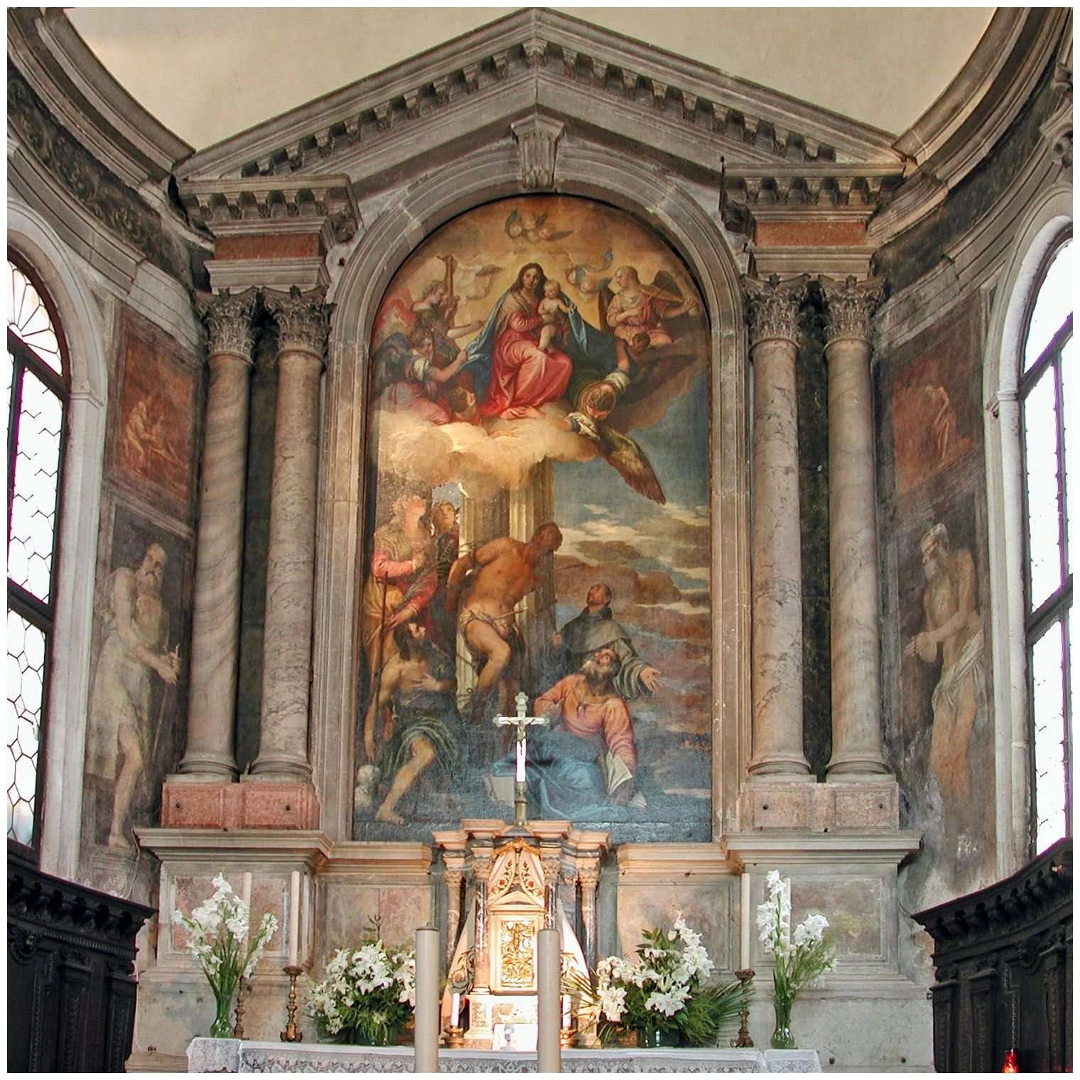  Veronese. Madonna con bambino e santi. 1565. Altare della Chiesa San-Sebastiano, Venezia